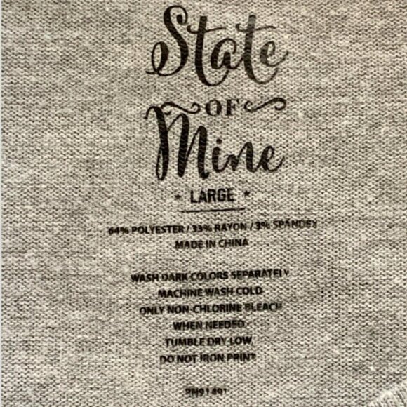 State of Mine Touchdown Graphic Tee Top Sz L Gray 24H - Picture 5 of 5